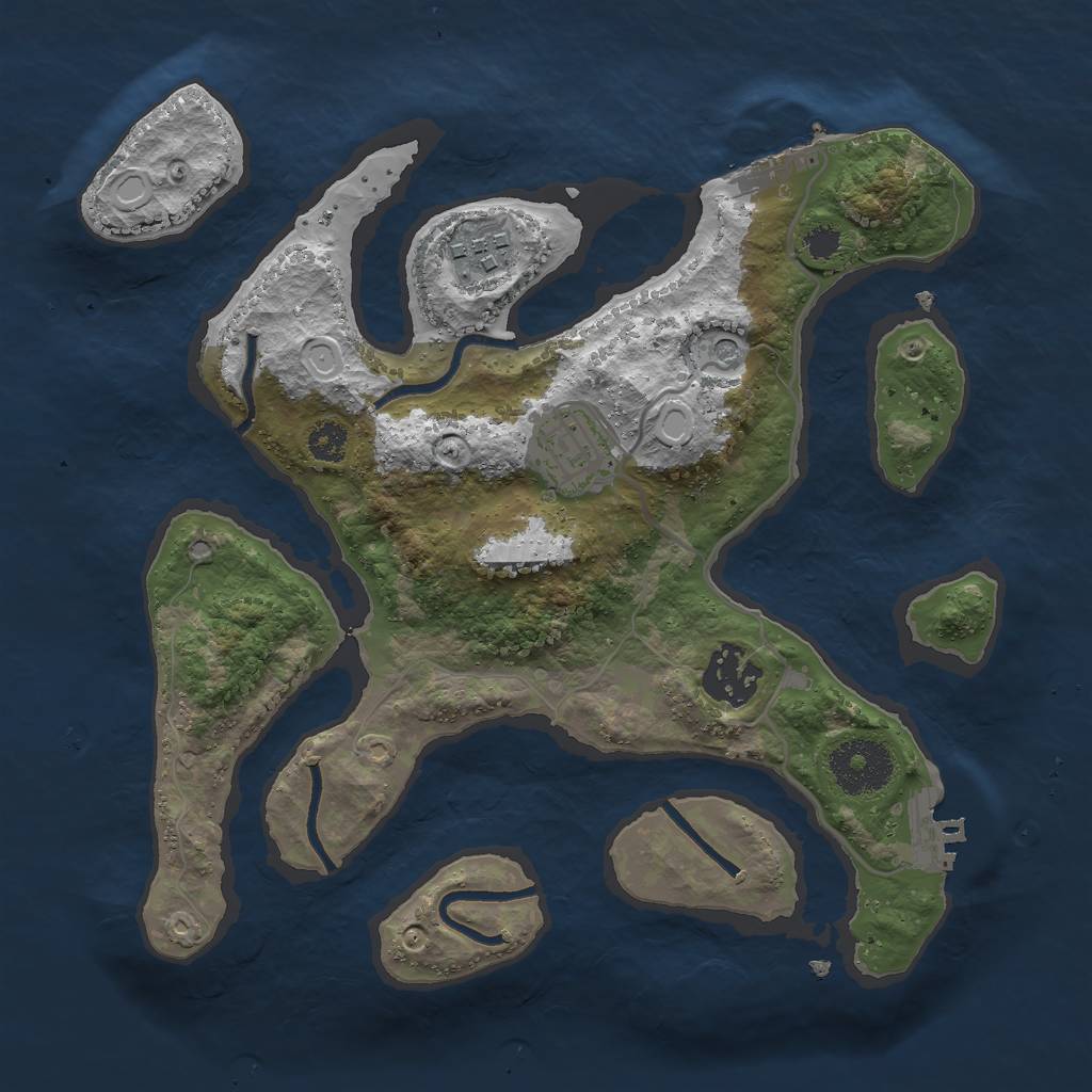 Rust Map: Procedural Map, Size: 2800, Seed: 132527948, 11 Monuments