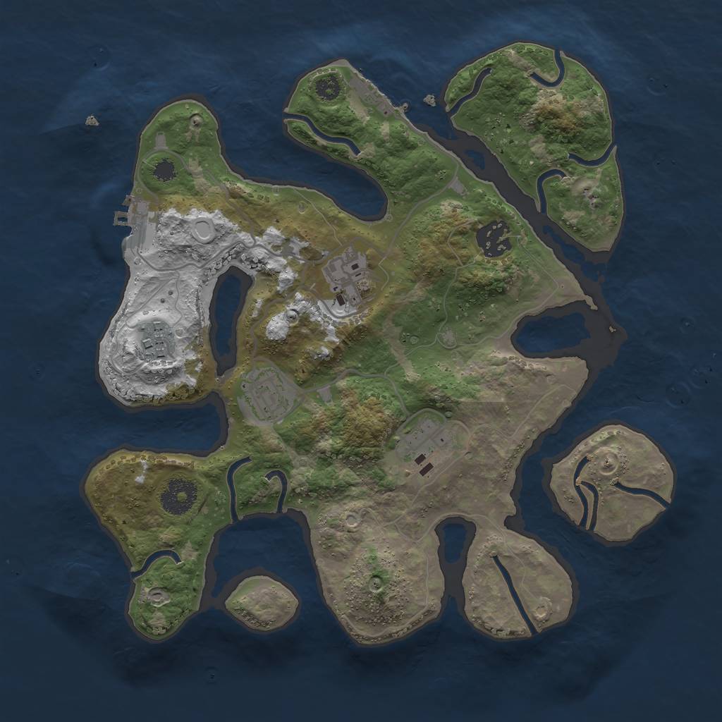 Rust Map: Procedural Map, Size: 3000, Seed: 981656, 12 Monuments