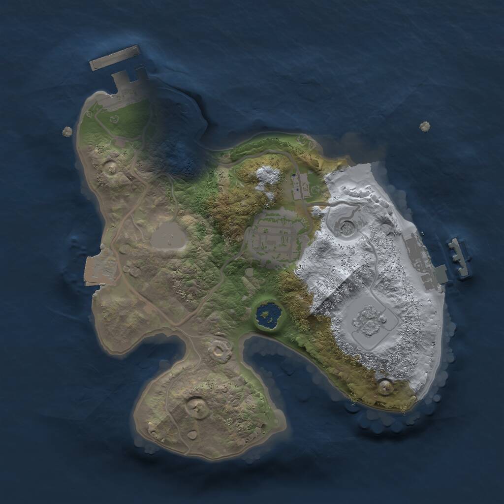 Rust Map: Procedural Map, Size: 2000, Seed: 2378, 6 Monuments