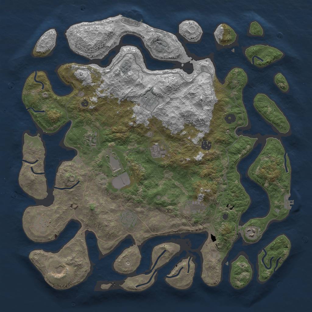 Rust Map: Procedural Map, Size: 4500, Seed: 808787216, 19 Monuments