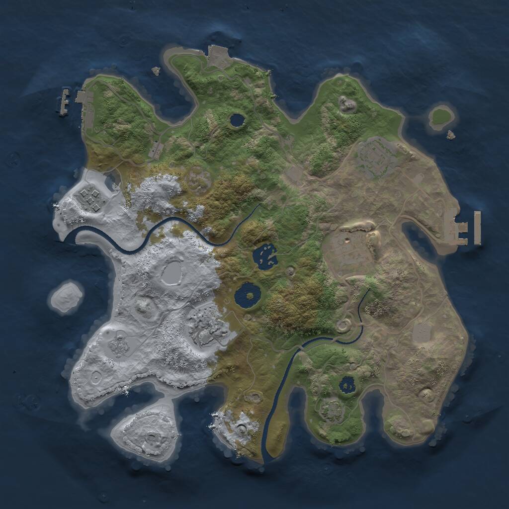 Rust Map: Procedural Map, Size: 3000, Seed: 1464764752, 10 Monuments