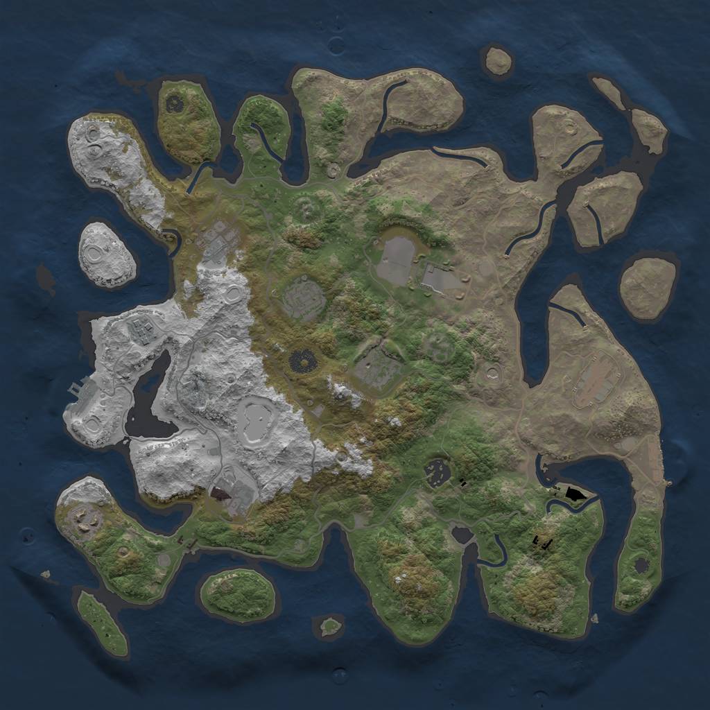 Rust Map: Procedural Map, Size: 4000, Seed: 86180052, 17 Monuments