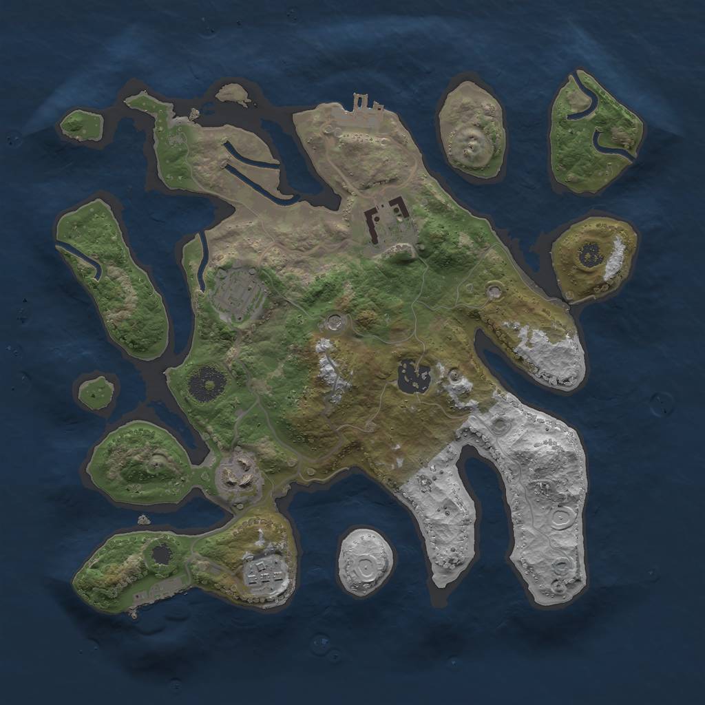 Rust Map: Procedural Map, Size: 3000, Seed: 121315123, 13 Monuments