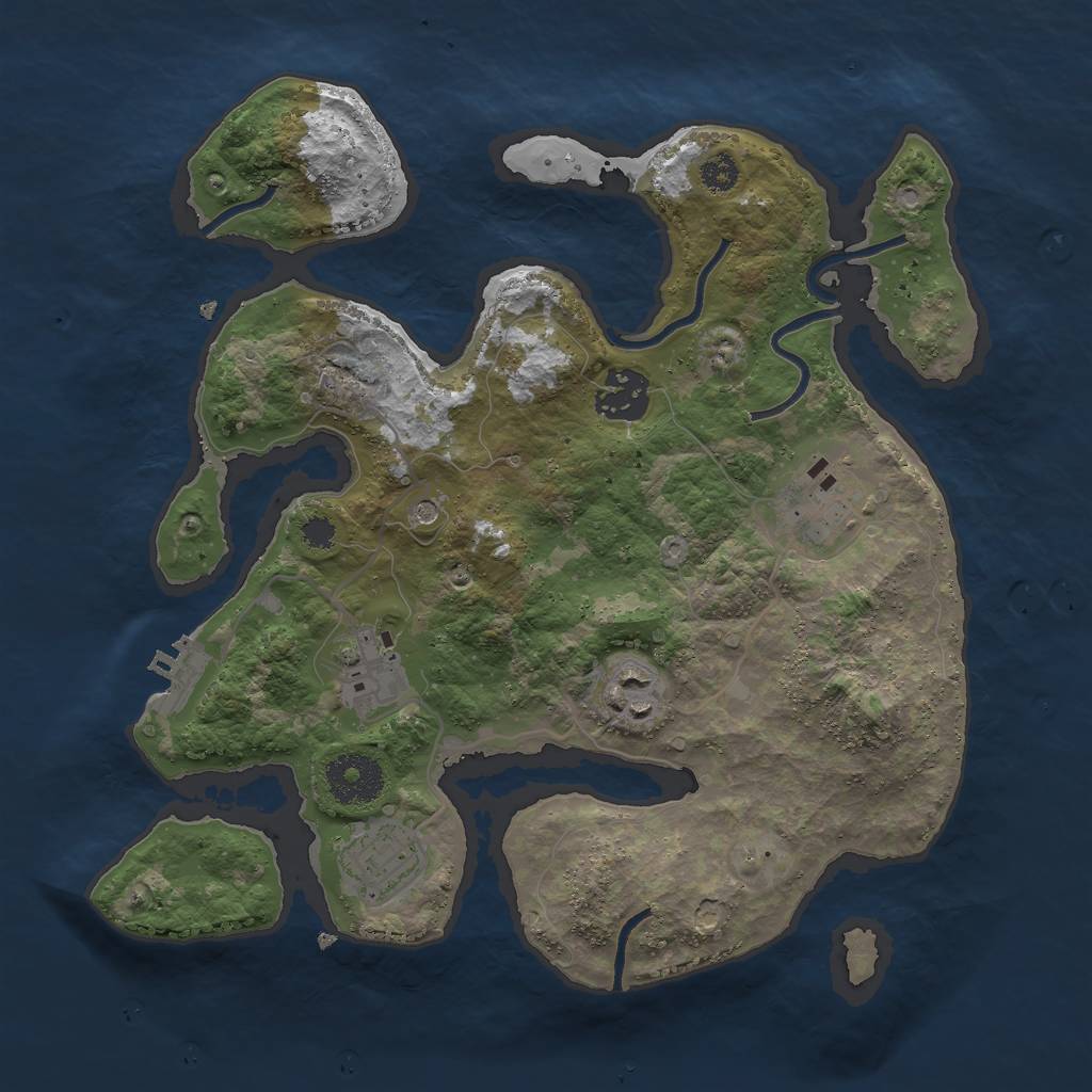 Rust Map: Procedural Map, Size: 3000, Seed: 563203393, 12 Monuments