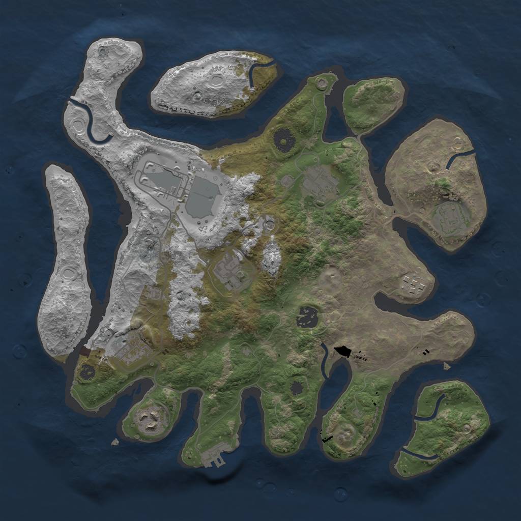 Rust Map: Procedural Map, Size: 3501, Seed: 20210911, 15 Monuments