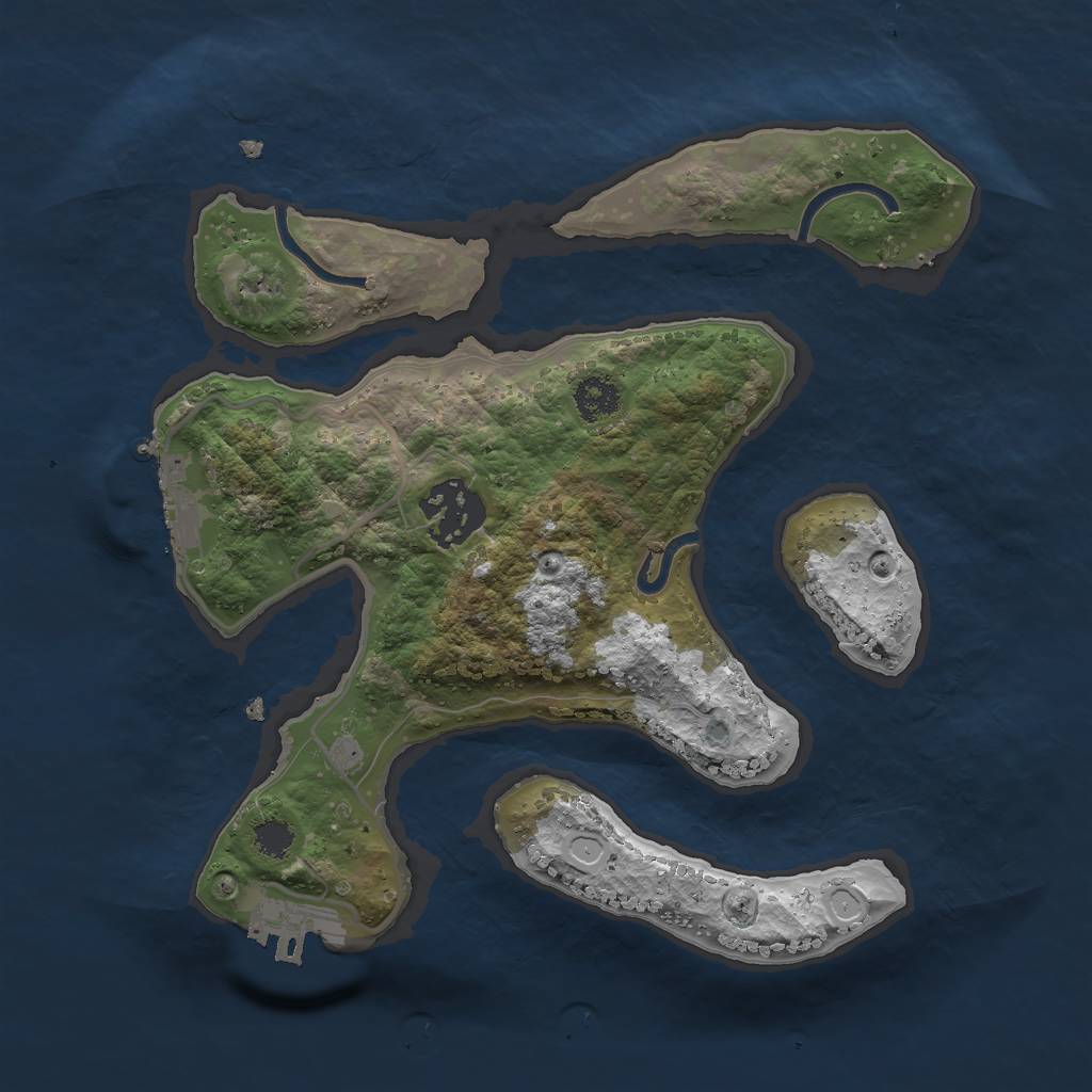 Rust Map: Procedural Map, Size: 2500, Seed: 954, 8 Monuments