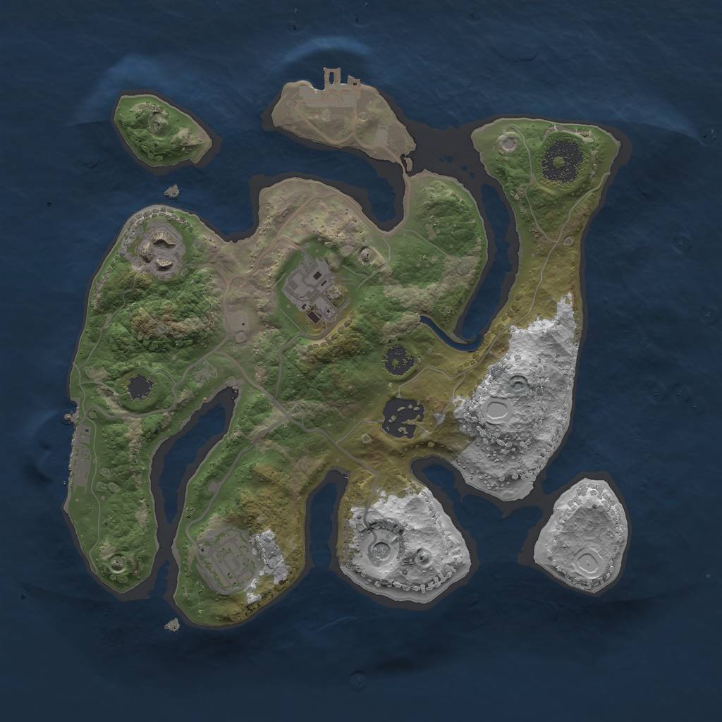 Rust Map: Procedural Map, Size: 2600, Seed: 7254082, 12 Monuments