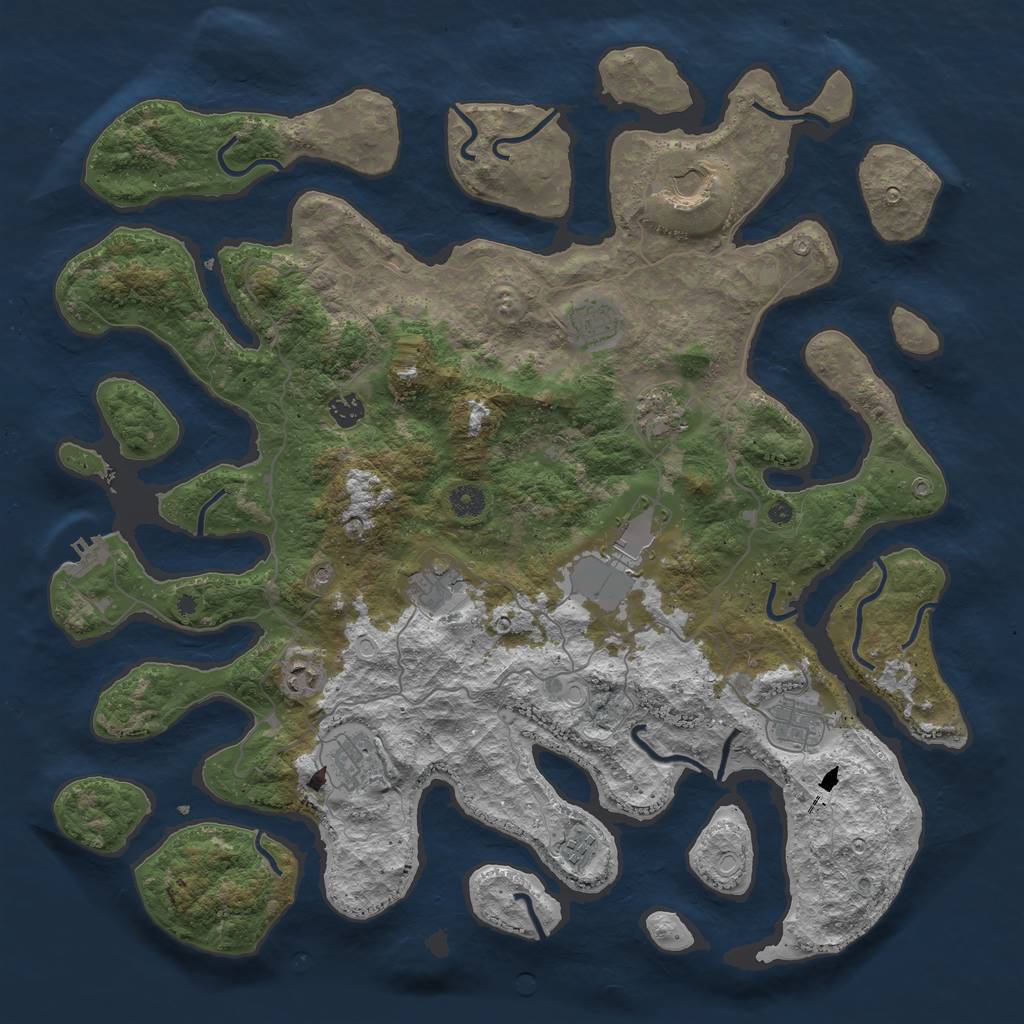Rust Map: Procedural Map, Size: 4500, Seed: 15622628, 17 Monuments