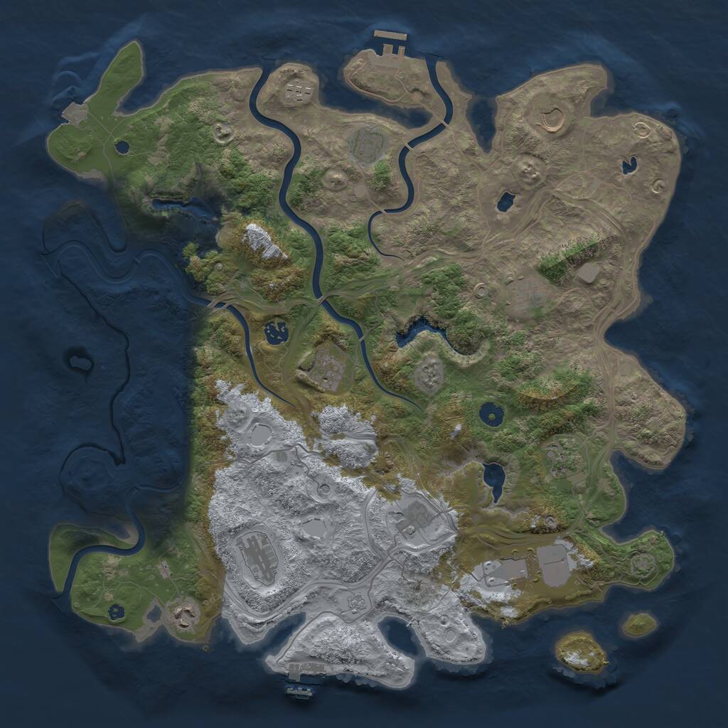Rust Map: Procedural Map, Size: 4500, Seed: 23610004, 17 Monuments