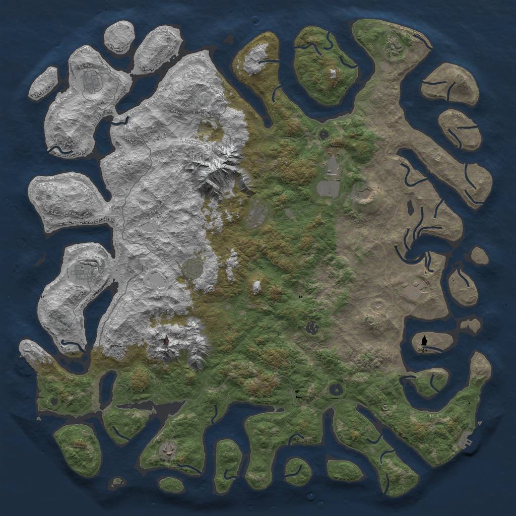 Rust Map: Procedural Map, Size: 6000, Seed: 40039090, 19 Monuments