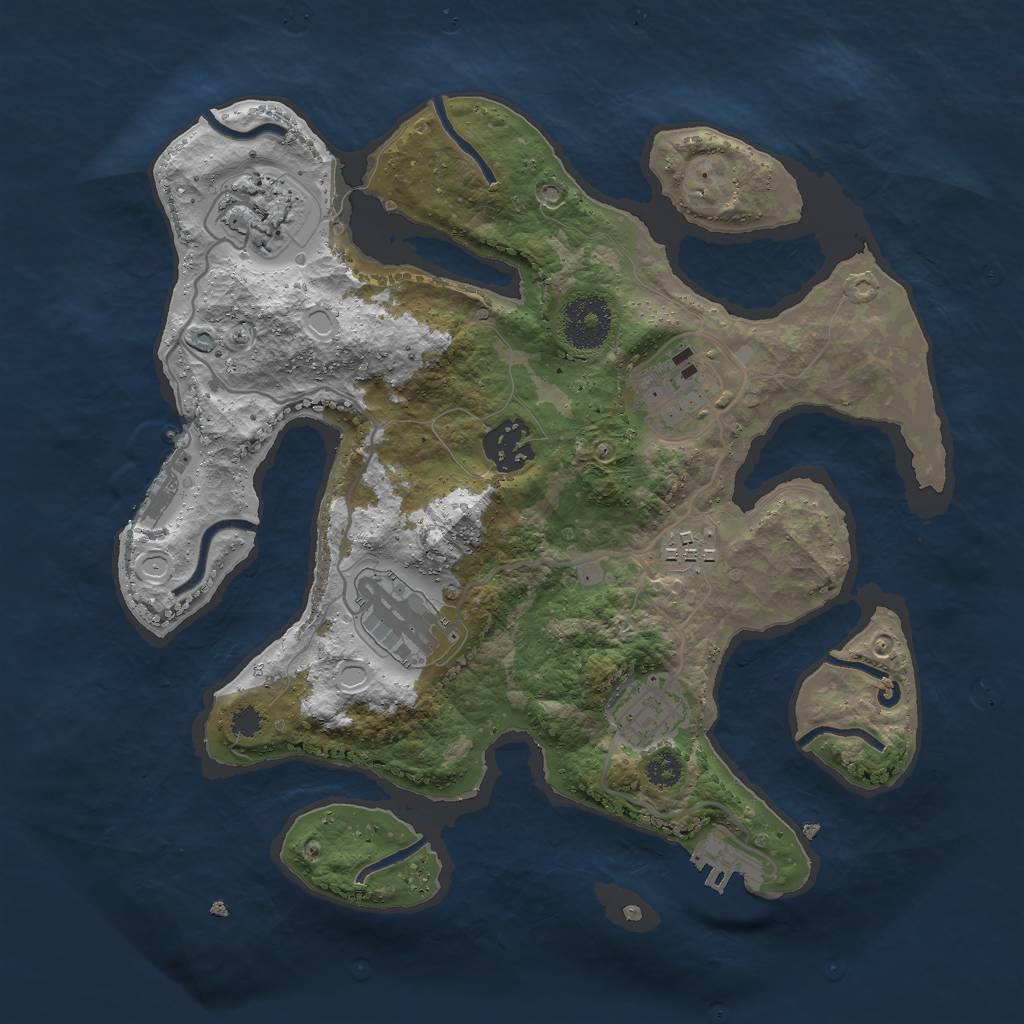 Rust Map: Procedural Map, Size: 3000, Seed: 17563457, 13 Monuments