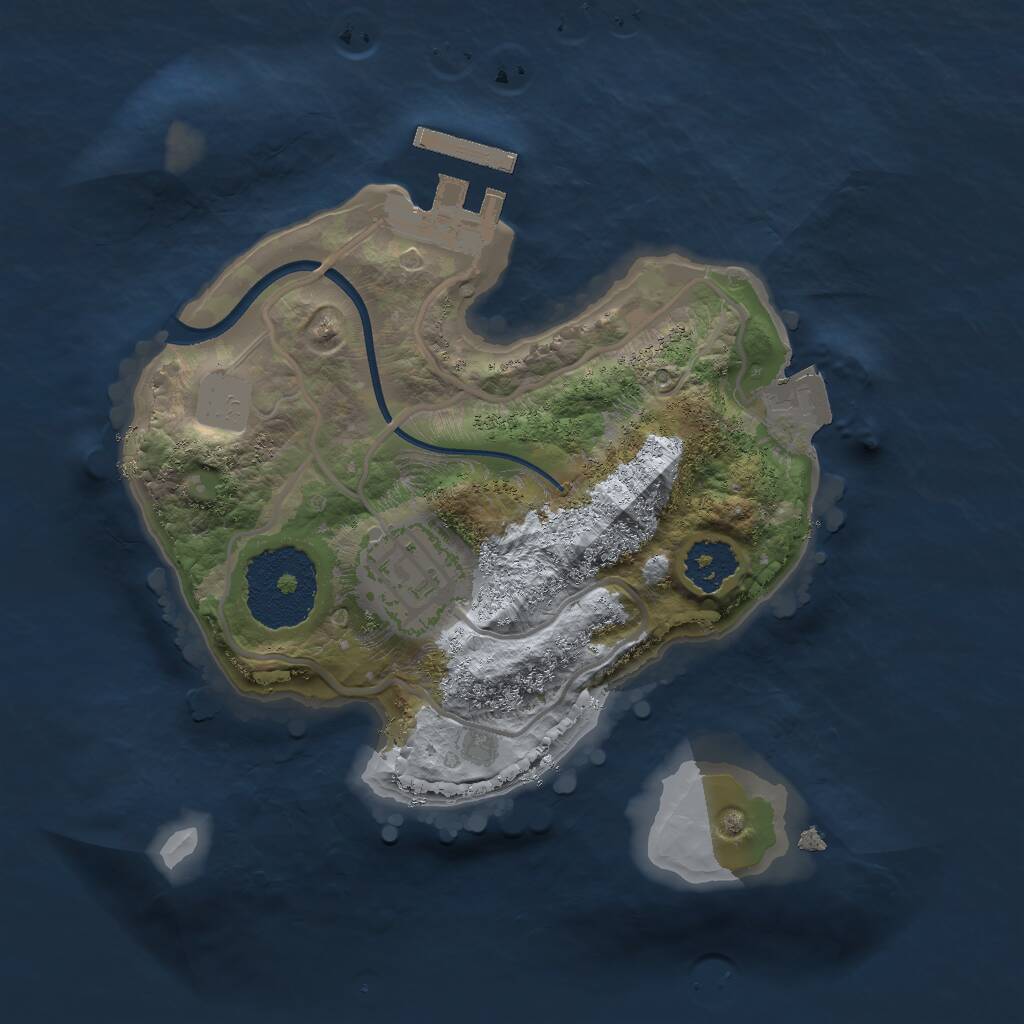 Rust Map: Procedural Map, Size: 2000, Seed: 50010, 3 Monuments