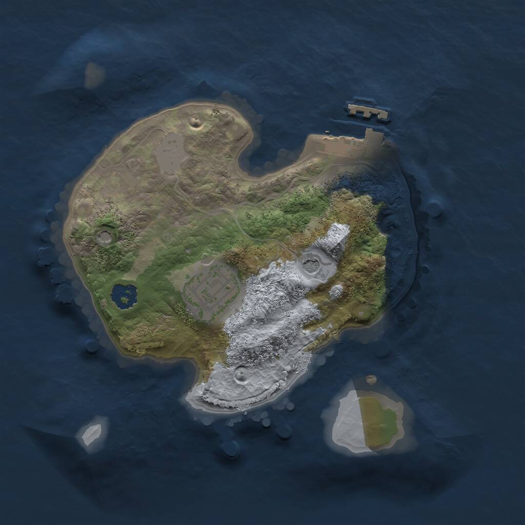 Rust Map: Procedural Map, Size: 2000, Seed: 50010, 4 Monuments