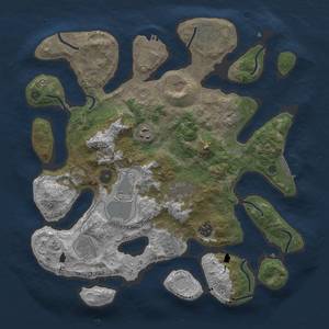 Thumbnail Rust Map: Procedural Map, Size: 3700, Seed: 500, 16 Monuments