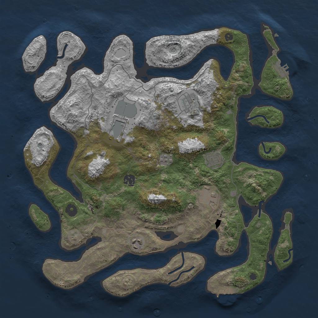 Rust Map: Procedural Map, Size: 4000, Seed: 1153537731, 15 Monuments