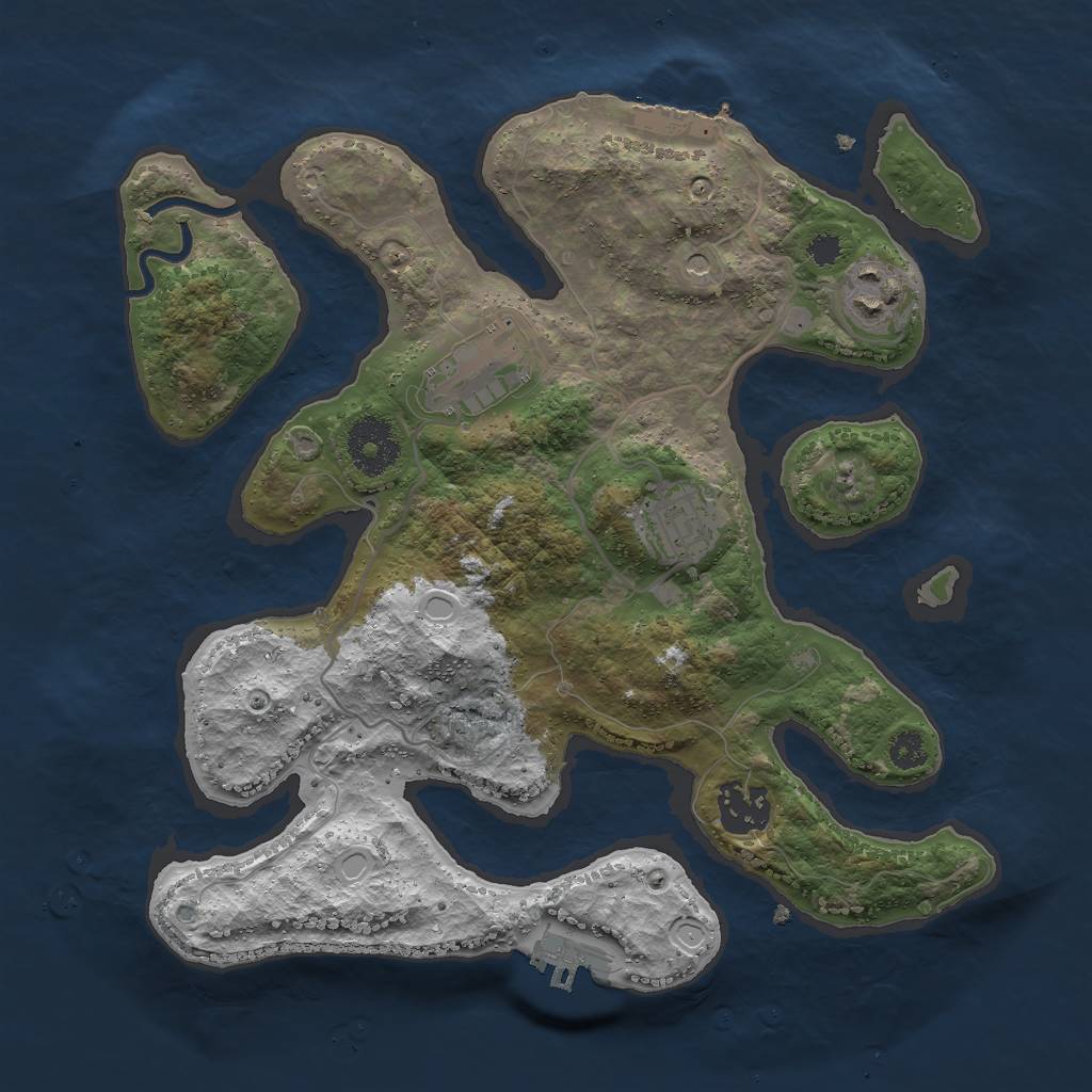 Rust Map: Procedural Map, Size: 3000, Seed: 109164592, 12 Monuments