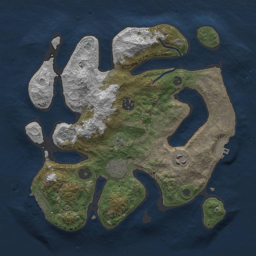 Rust Map: Procedural Map, Size: 3000, Seed: 1637682796, 11 Monuments