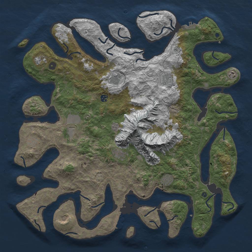 Rust Map: Procedural Map, Size: 5000, Seed: 2071538797, 19 Monuments