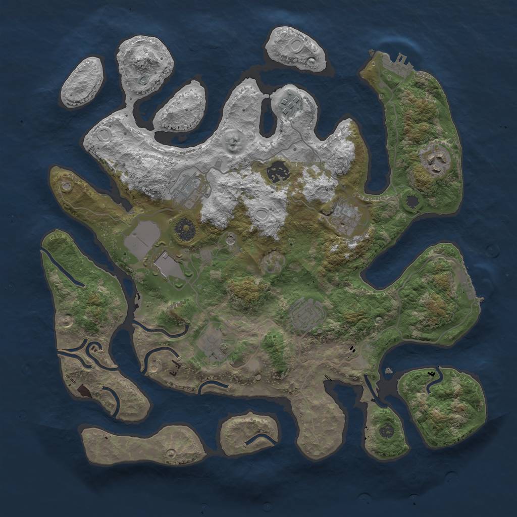 Rust Map: Procedural Map, Size: 3600, Seed: 996048128, 16 Monuments
