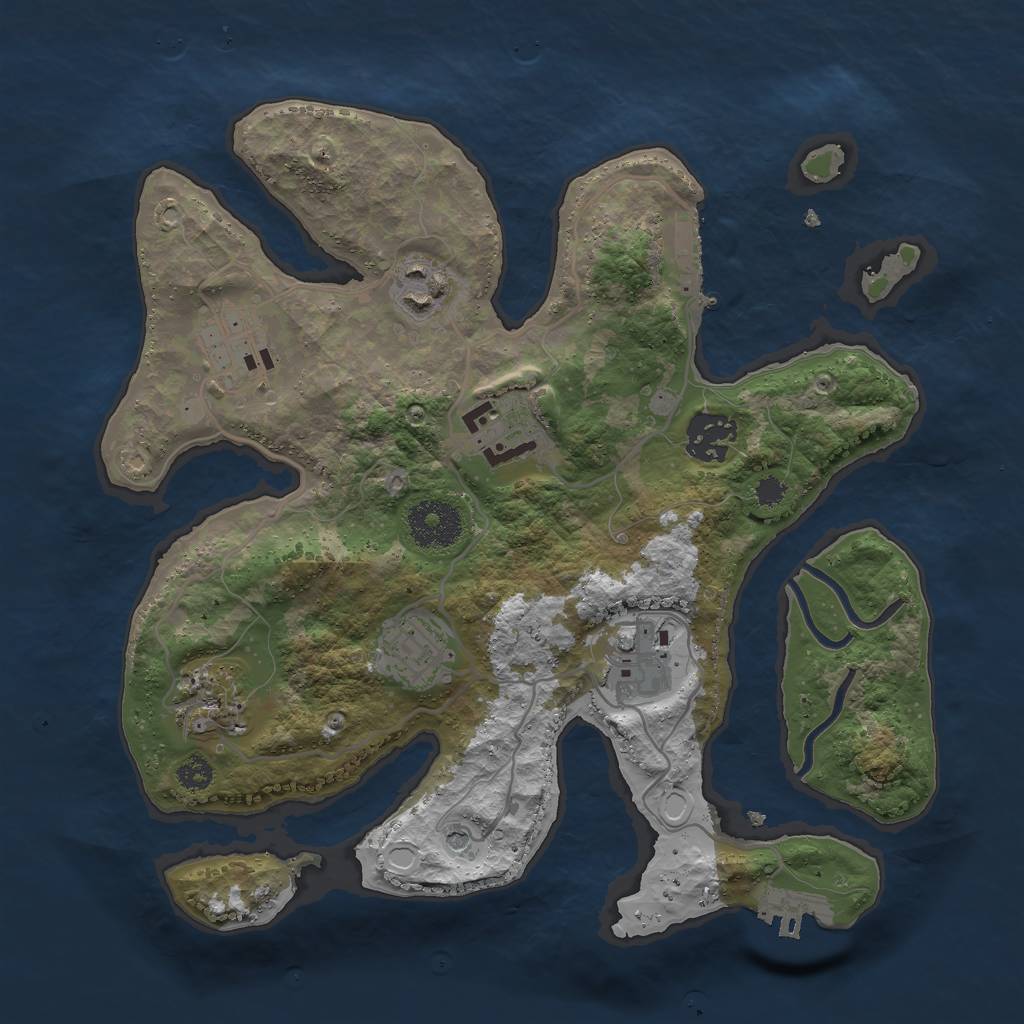 Rust Map: Procedural Map, Size: 3000, Seed: 77583547, 15 Monuments