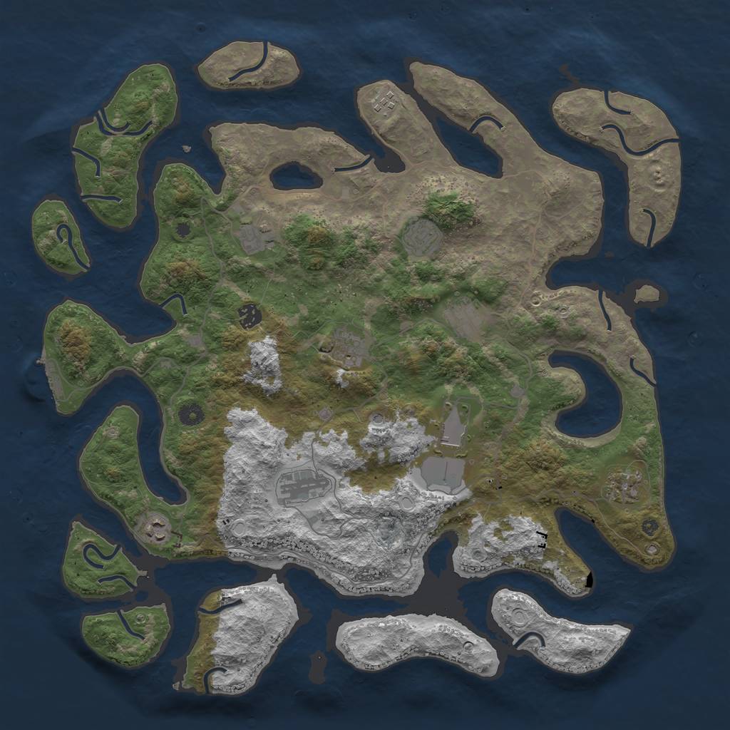 Rust Map: Procedural Map, Size: 4500, Seed: 16843521, 17 Monuments