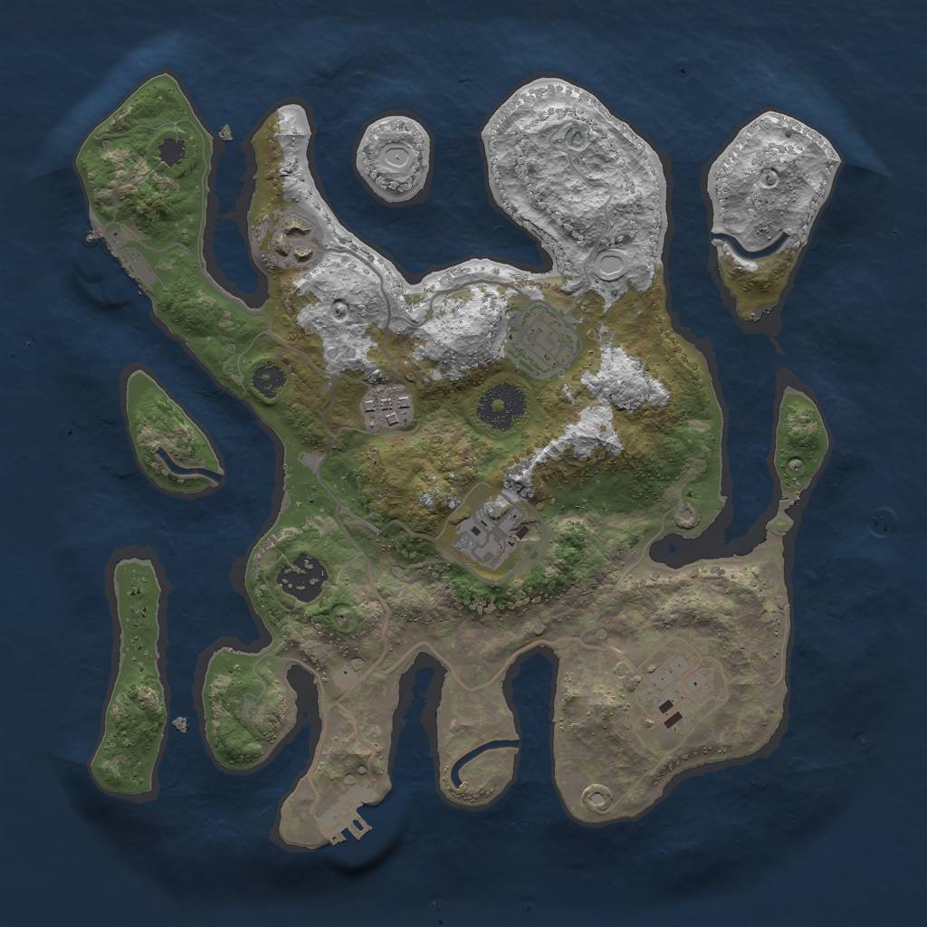 Rust Map: Procedural Map, Size: 3000, Seed: 67450194, 13 Monuments