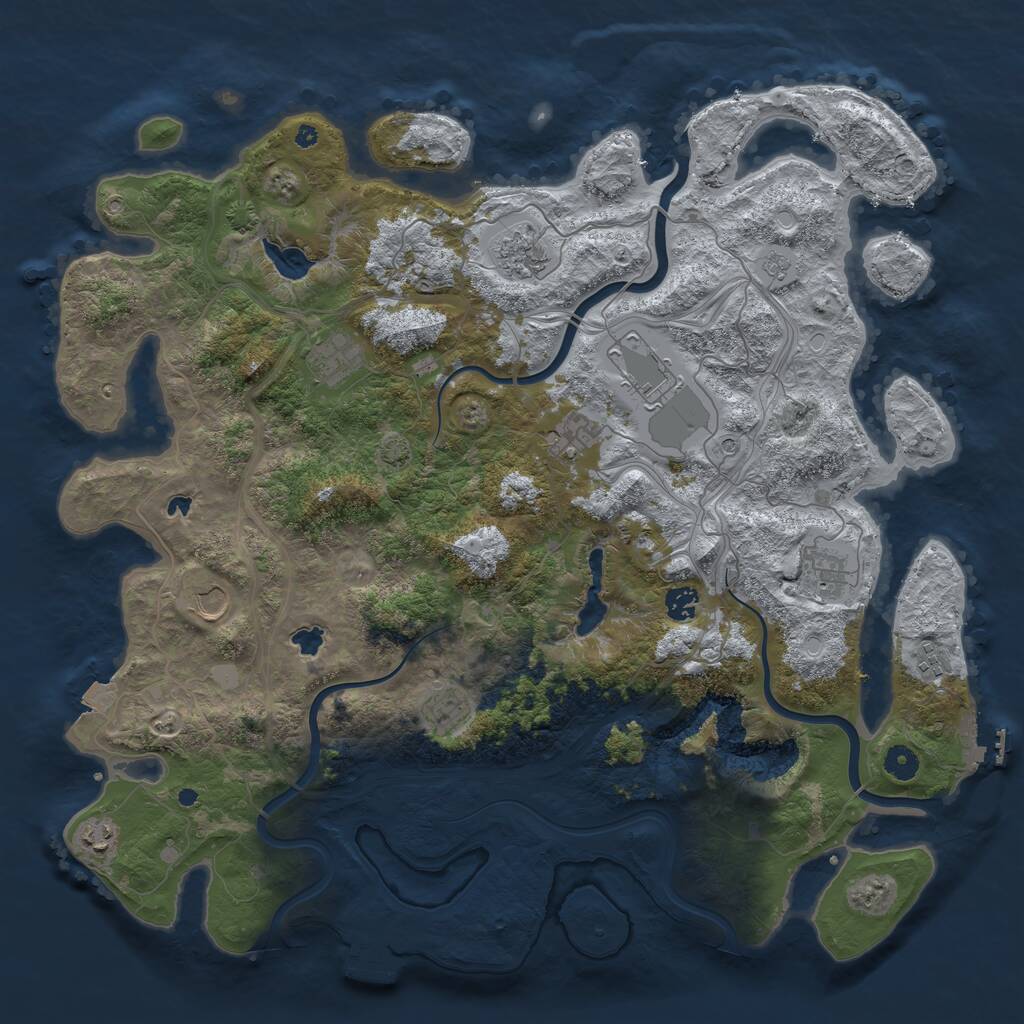 Rust Map: Procedural Map, Size: 4500, Seed: 992022, 16 Monuments