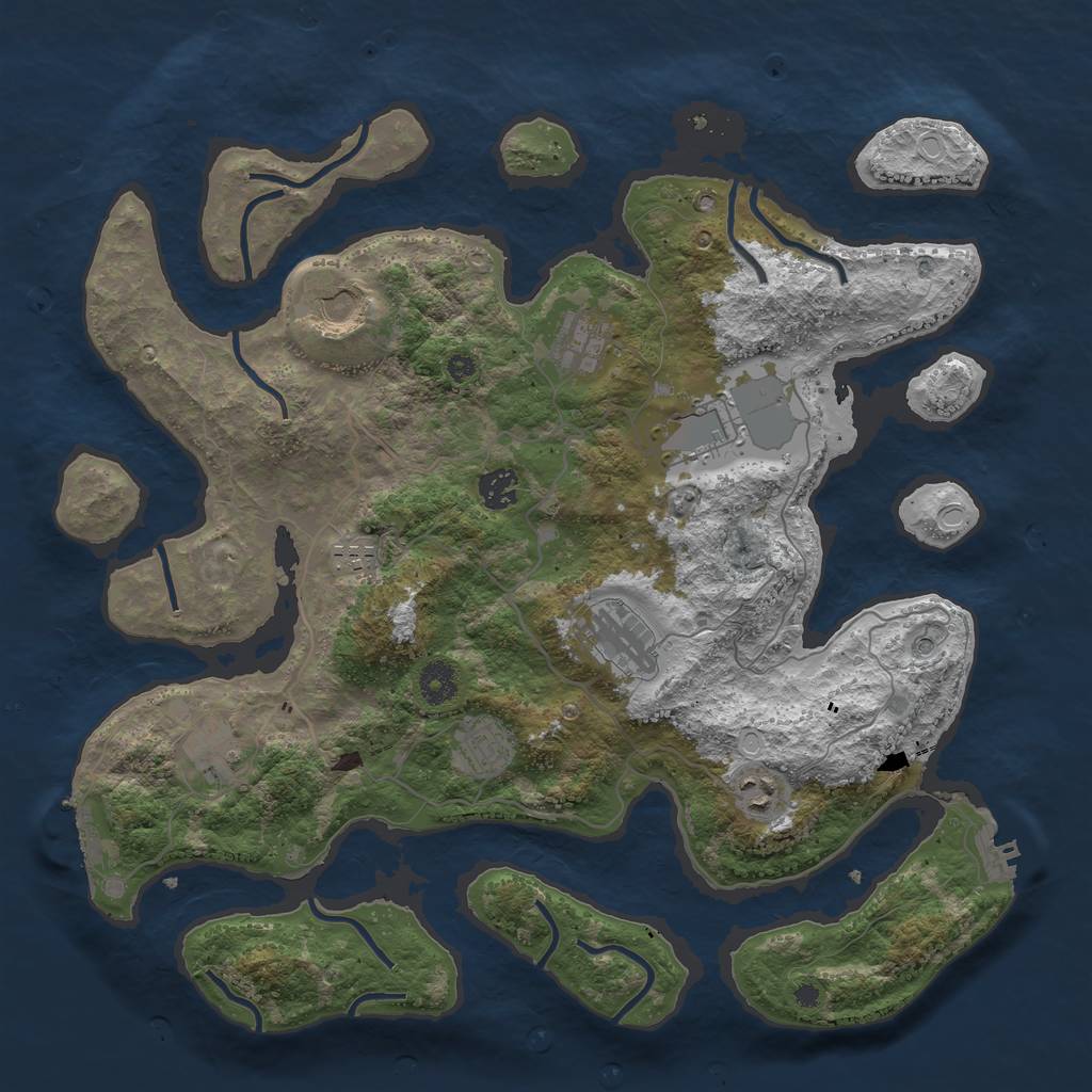 Rust Map: Procedural Map, Size: 4000, Seed: 26508, 17 Monuments