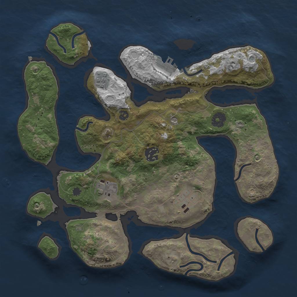 Rust Map: Procedural Map, Size: 3000, Seed: 90888652, 11 Monuments