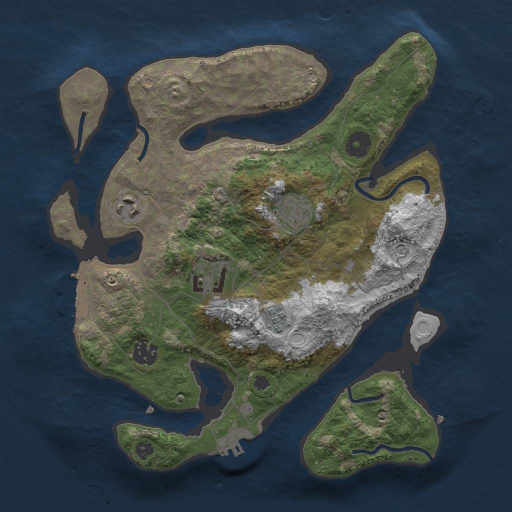 Rust Map: Procedural Map, Size: 3000, Seed: 248912534, 13 Monuments