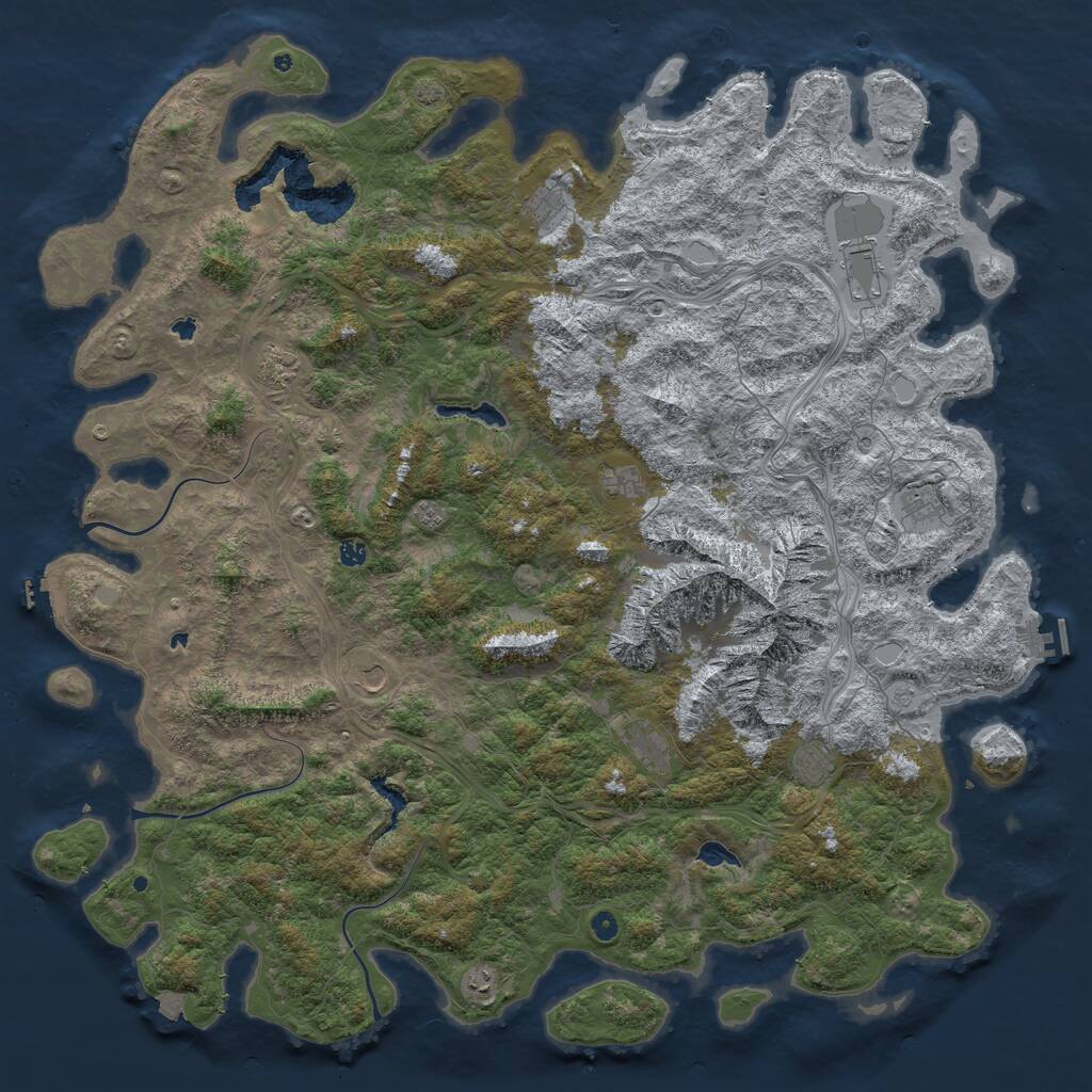 Rust Map: Procedural Map, Size: 6000, Seed: 7031990, 17 Monuments