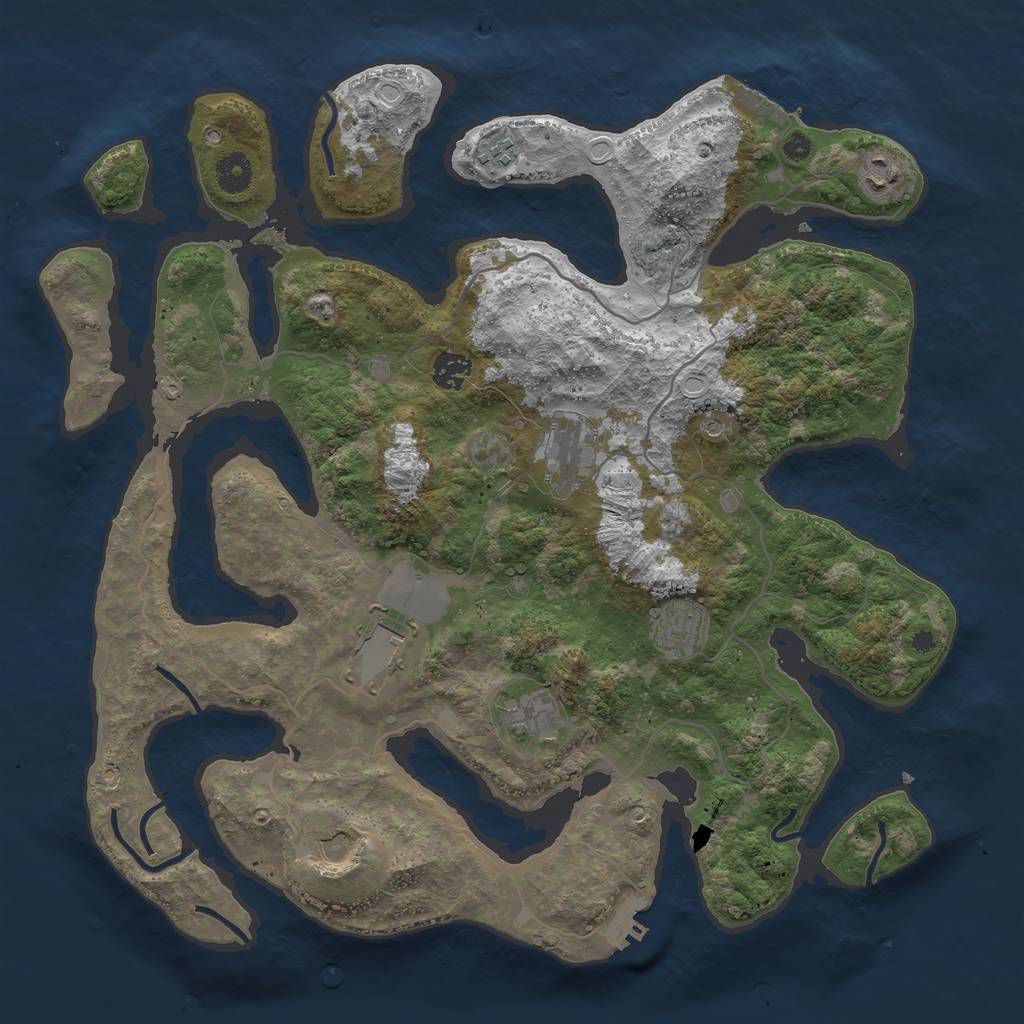 Rust Map: Procedural Map, Size: 4000, Seed: 10913, 16 Monuments