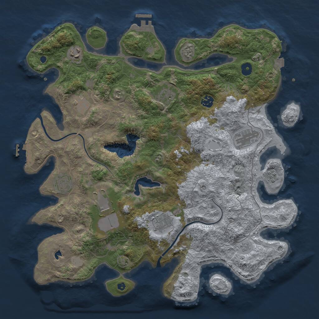 Rust Map: Procedural Map, Size: 4000, Seed: 5595, 15 Monuments