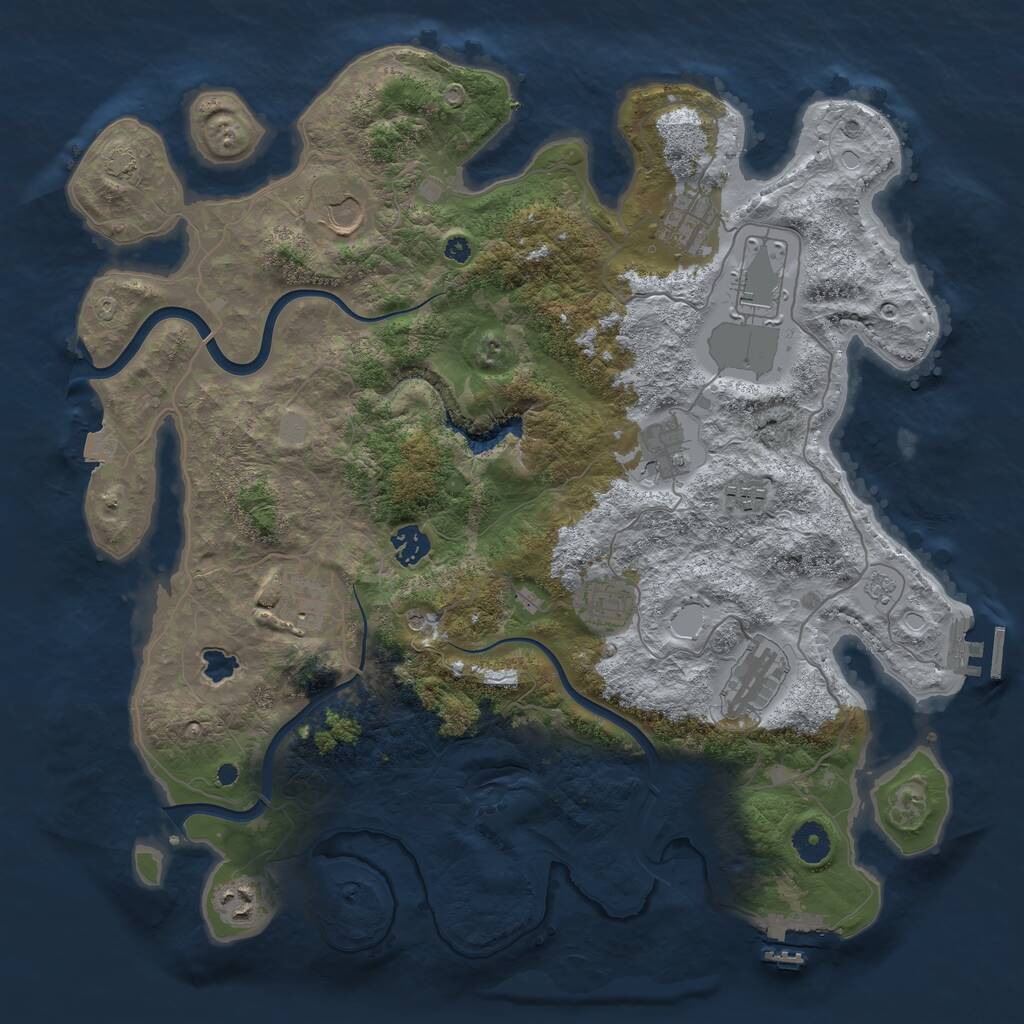 Rust Map: Procedural Map, Size: 4000, Seed: 27336, 16 Monuments