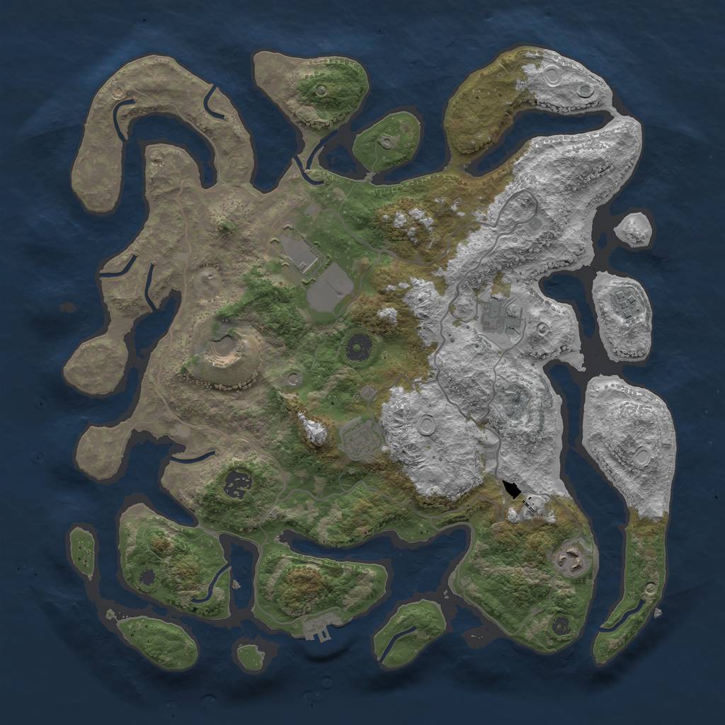 Rust Map: Procedural Map, Size: 4000, Seed: 836384, 14 Monuments