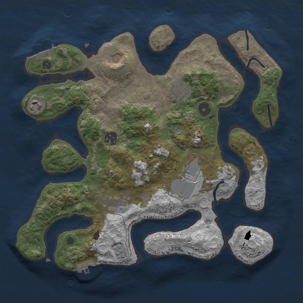 Rust Map: Procedural Map, Size: 3500, Seed: 2099479325, 15 Monuments