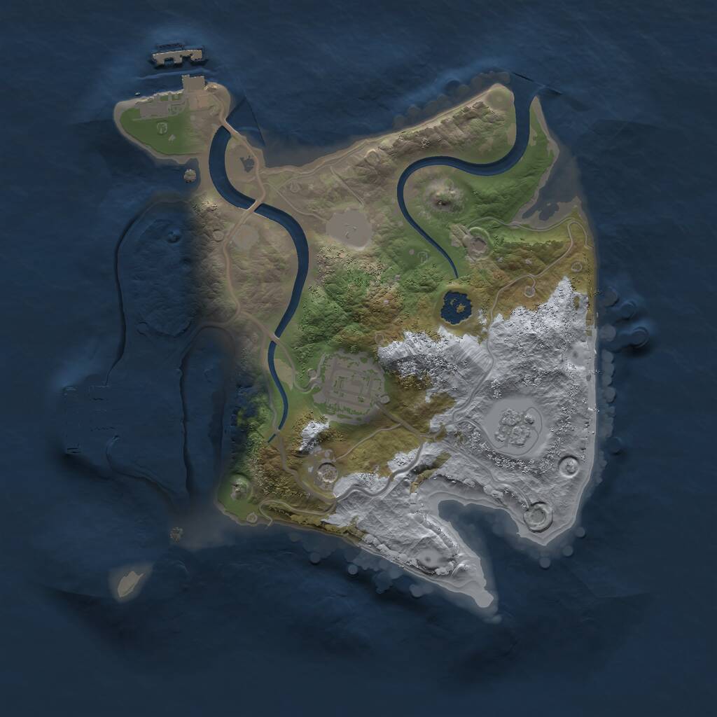 Rust Map: Procedural Map, Size: 2250, Seed: 48340, 6 Monuments