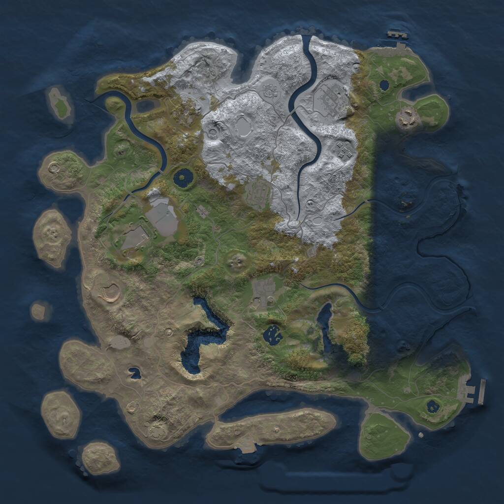 Rust Map: Procedural Map, Size: 4000, Seed: 765594754, 15 Monuments