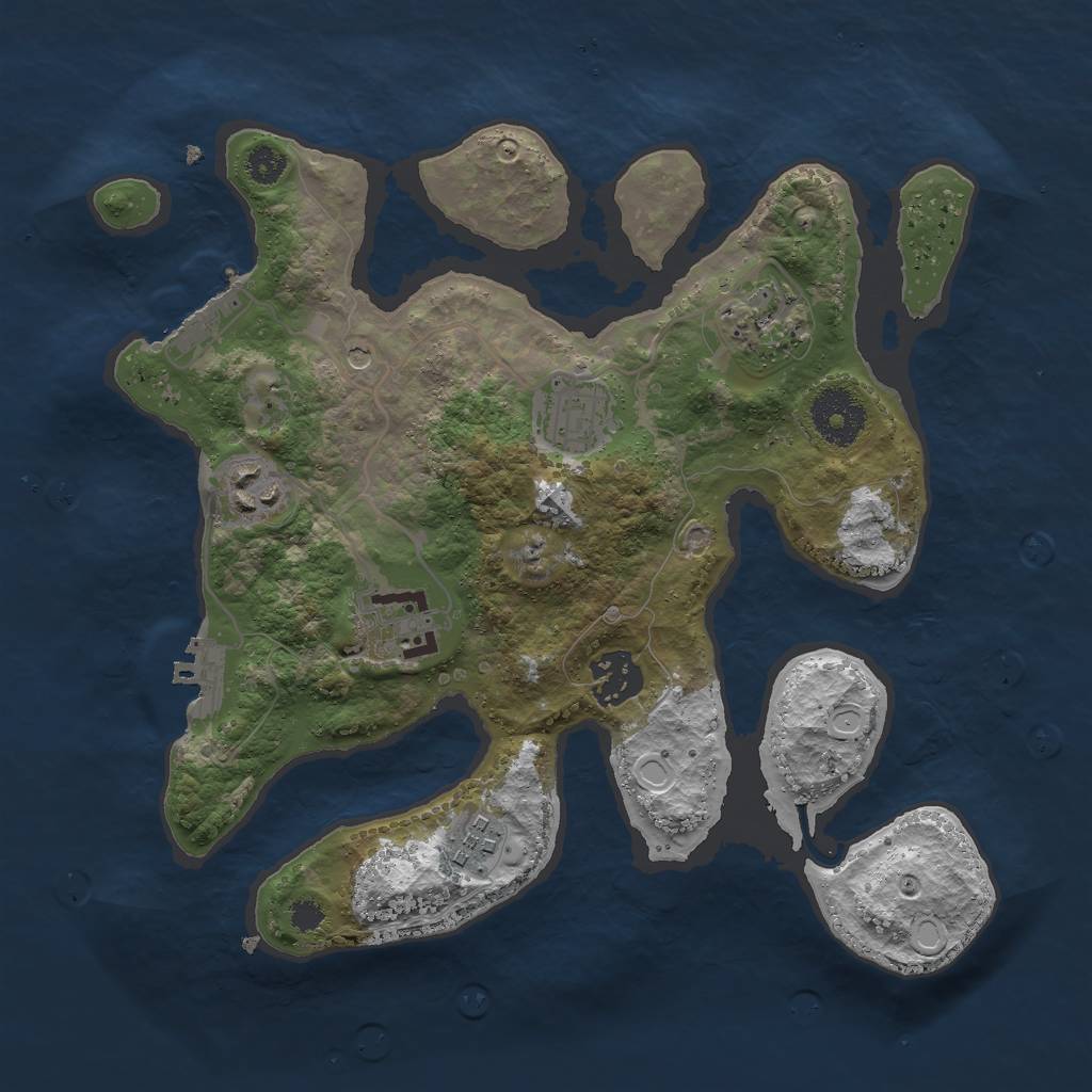 Rust Map: Procedural Map, Size: 3000, Seed: 8943, 14 Monuments