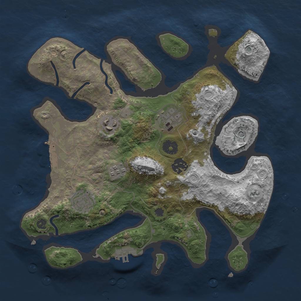Rust Map: Procedural Map, Size: 3000, Seed: 922006, 13 Monuments