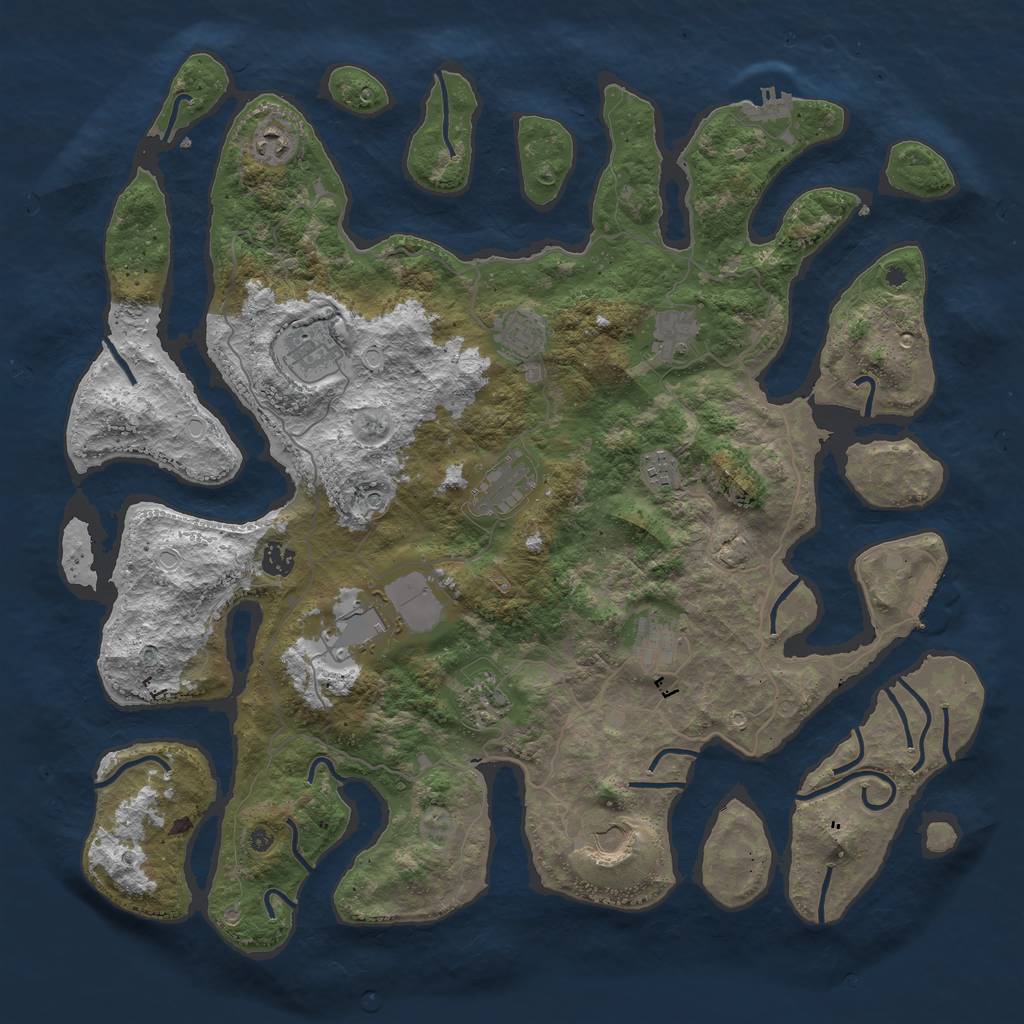 Rust Map: Procedural Map, Size: 4500, Seed: 31067, 19 Monuments