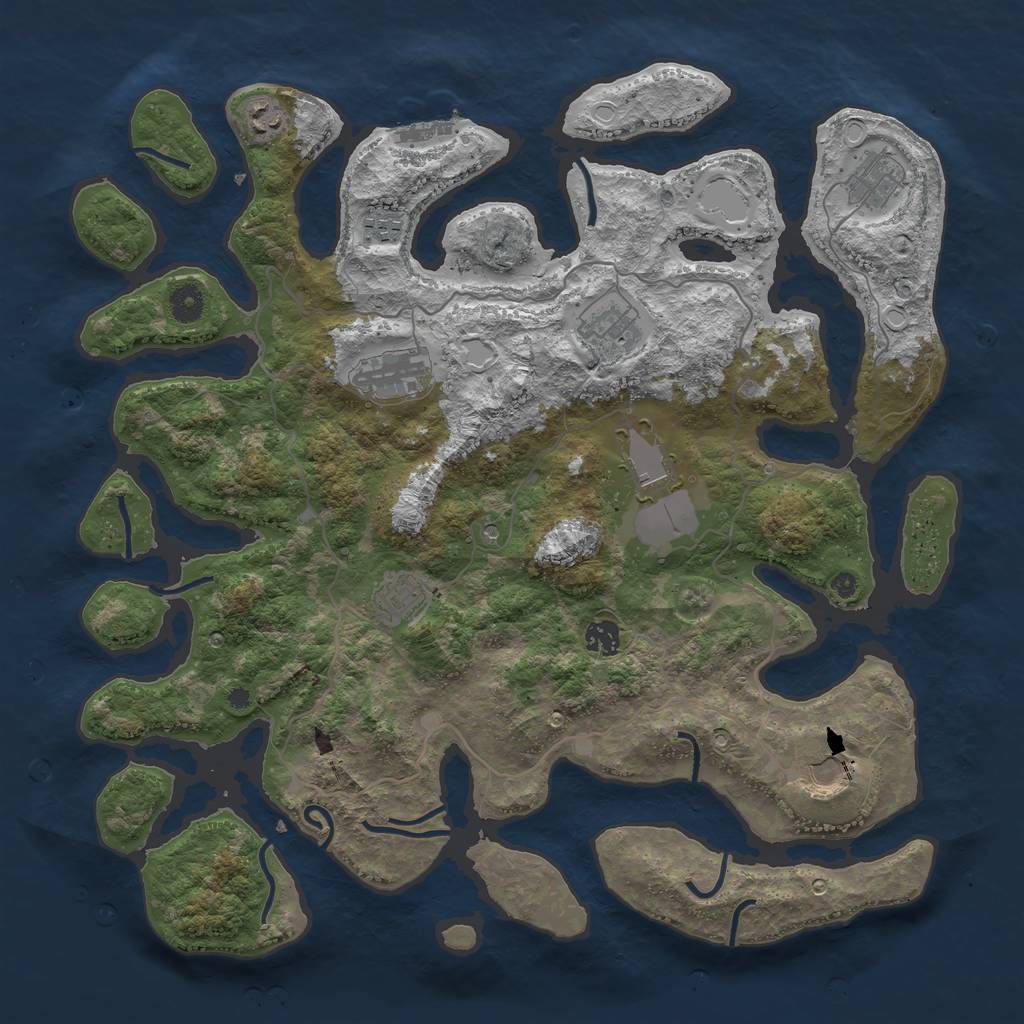 Rust Map: Procedural Map, Size: 4250, Seed: 17048, 16 Monuments