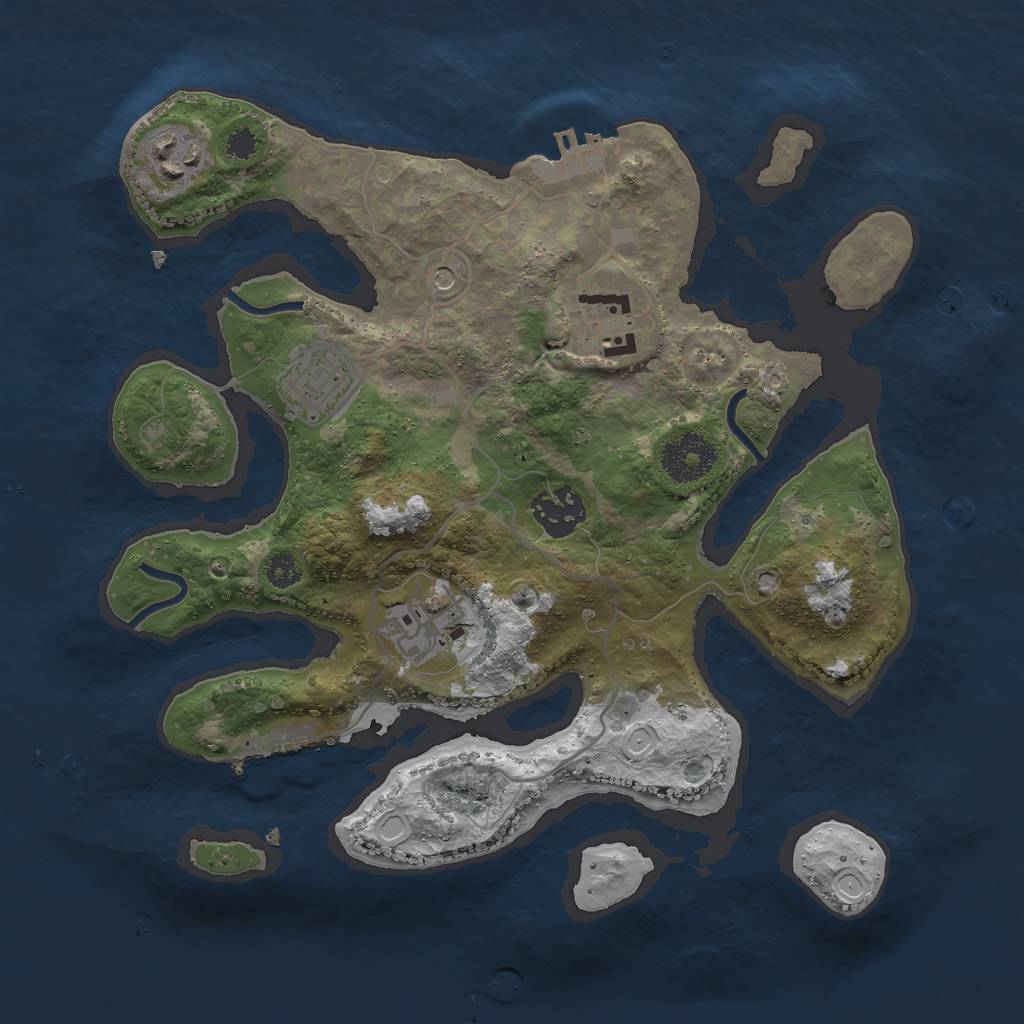 Rust Map: Procedural Map, Size: 3000, Seed: 366580, 13 Monuments