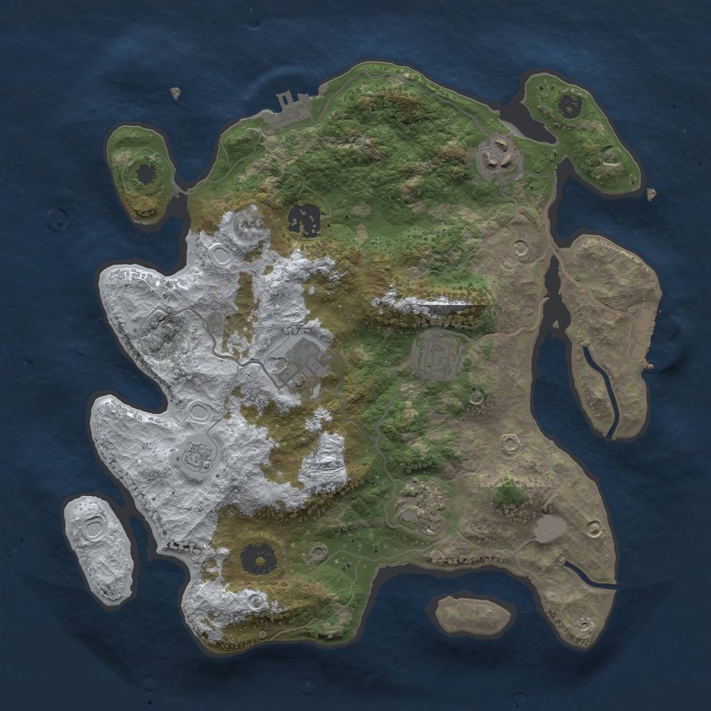 Rust Map: Procedural Map, Size: 3100, Seed: 1483232608, 14 Monuments