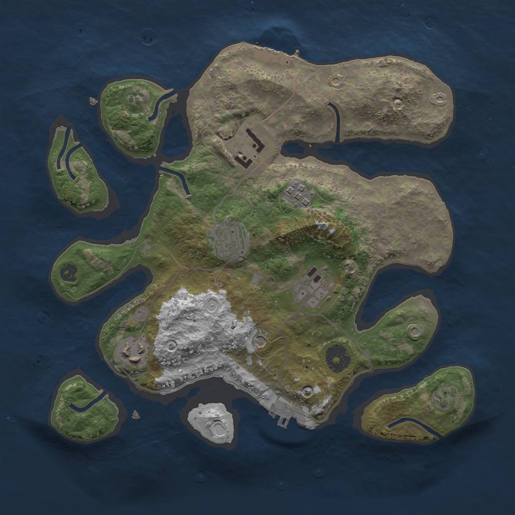 Rust Map: Procedural Map, Size: 3000, Seed: 787233, 13 Monuments