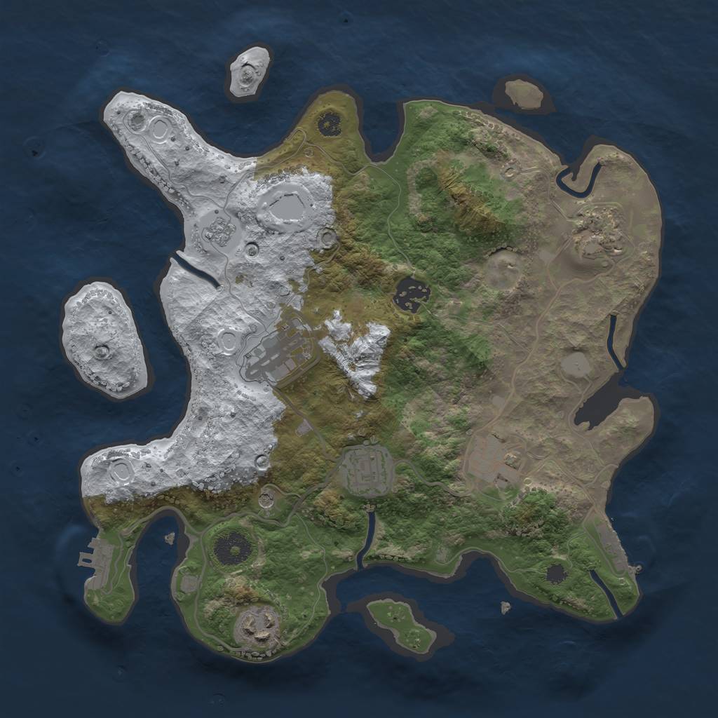 Rust Map: Procedural Map, Size: 3100, Seed: 445521261, 15 Monuments