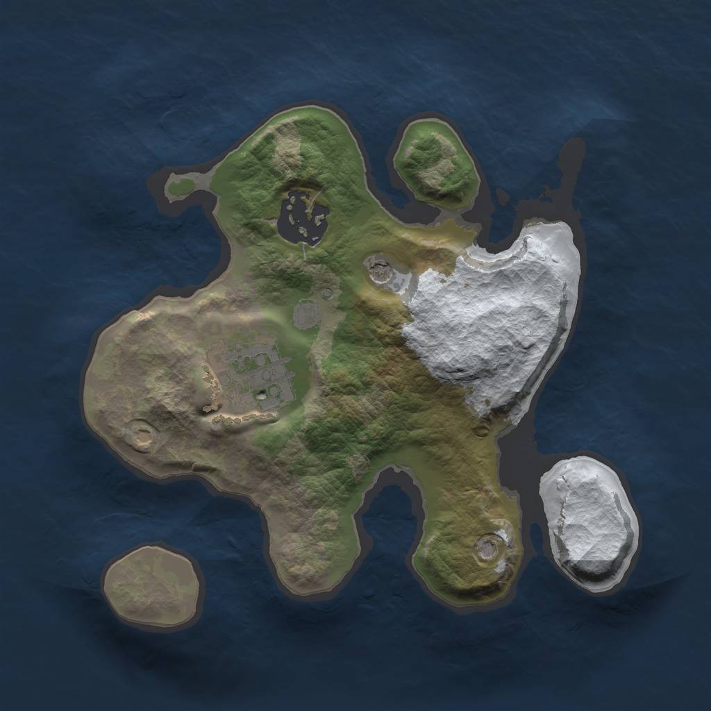 Rust Map: Barren, Size: 2000, Seed: 654, 5 Monuments