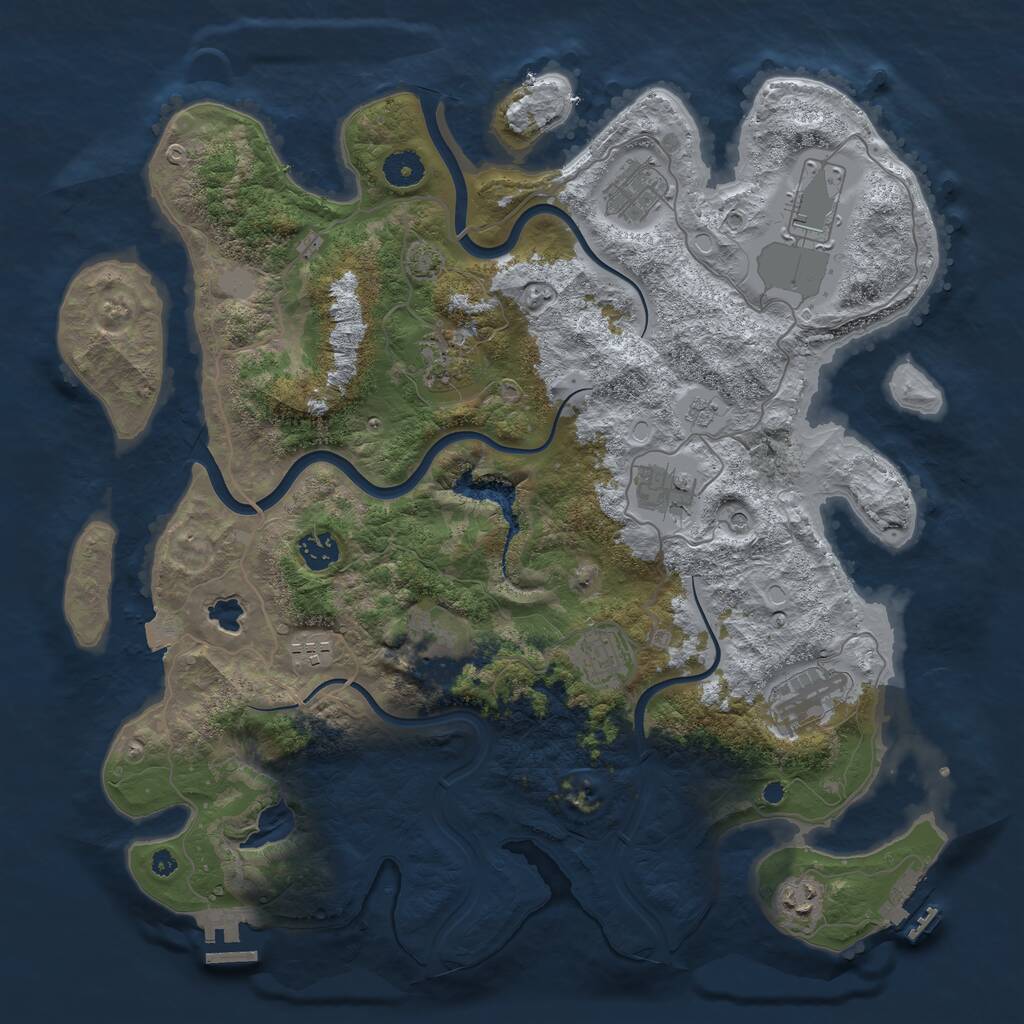Rust Map: Procedural Map, Size: 4000, Seed: 2035, 16 Monuments