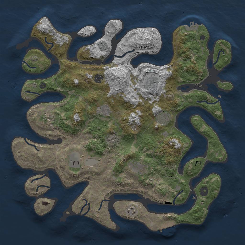 Rust Map: Procedural Map, Size: 4000, Seed: 13786, 17 Monuments