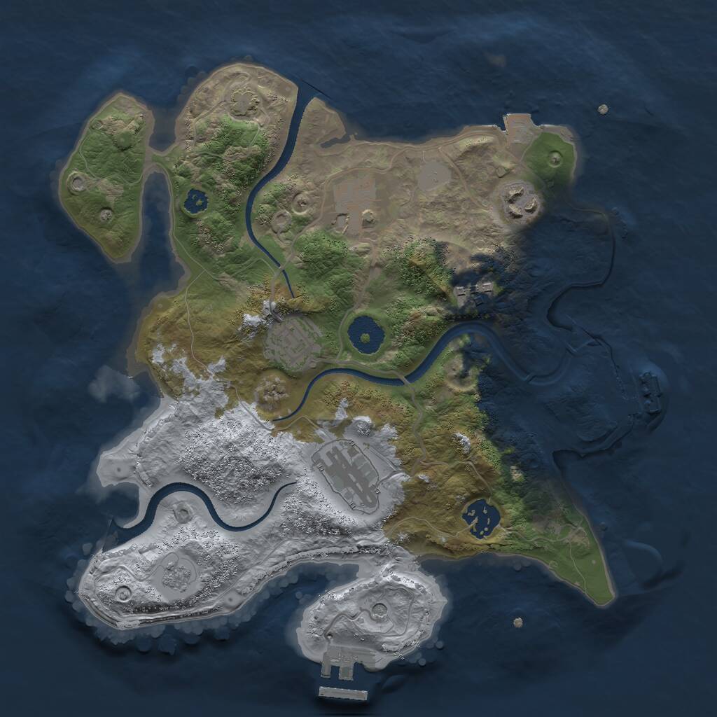 Rust Map: Procedural Map, Size: 3000, Seed: 604393, 12 Monuments